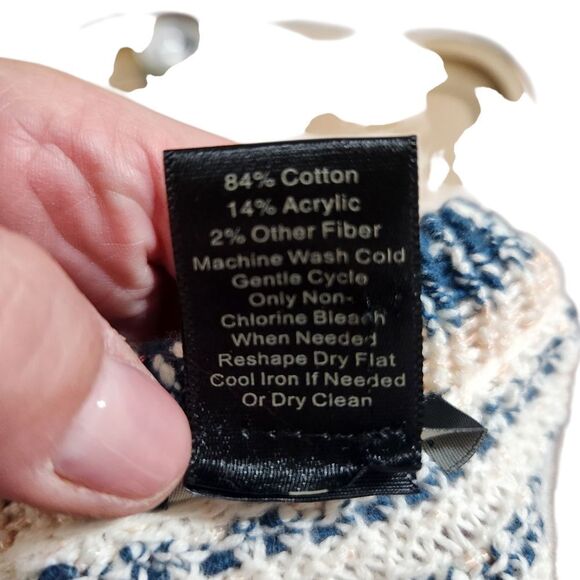 Ann Taylor Factory Blazer Sweater Cardigan Medium Striped Peach Teal Cream - Picture 7 of 11